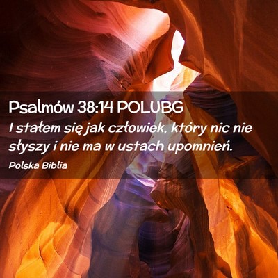 Picture 02 - Psalmów 38:14 POLUBG - I stałem się jak człowiek, który nic nie - Bible Verse Picture