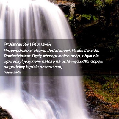Picture 02 - Psalmów 39:1 POLUBG - Przewodnikowi chóru, Jedutunowi. Psalm Dawida. - Bible Verse Picture