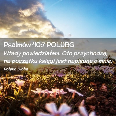 Picture 02 - Psalmów 40:7 POLUBG - Wtedy powiedziałem: Oto przychodzę, na - Bible Verse Picture
