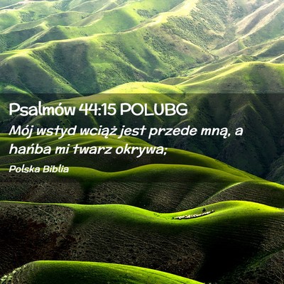 Picture 02 - Psalmów 44:15 POLUBG - Mój wstyd wciąż jest przede mną, a hańba mi - Bible Verse Picture