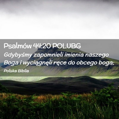 Picture 02 - Psalmów 44:20 POLUBG - Gdybyśmy zapomnieli imienia naszego Boga i - Bible Verse Picture