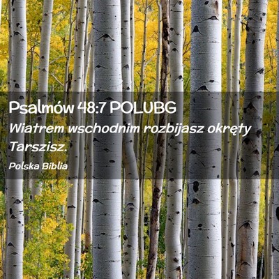 Picture 02 - Psalmów 48:7 POLUBG - Wiatrem wschodnim rozbijasz okręty - Bible Verse Picture