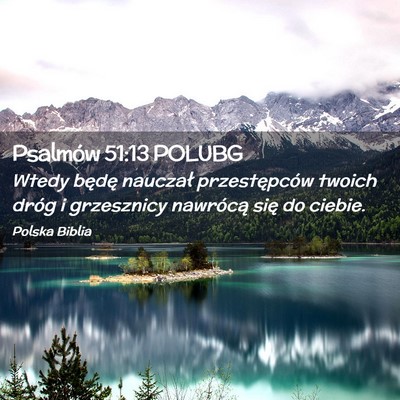 Picture 02 - Psalmów 51:13 POLUBG - Wtedy będę nauczał przestępców twoich dróg - Bible Verse Picture