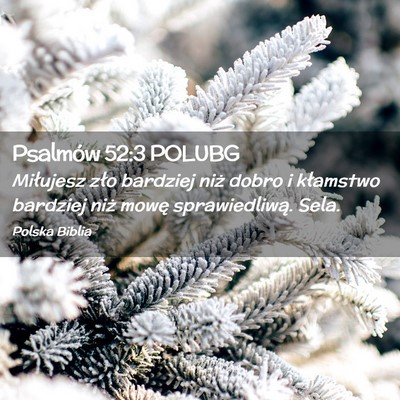 Picture 02 - Psalmów 52:3 POLUBG - Miłujesz zło bardziej niż dobro i kłamstwo - Bible Verse Picture