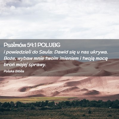 Picture 02 - Psalmów 54:1 POLUBG - i powiedzieli do Saula: Dawid się u nas ukrywa.  - Bible Verse Picture