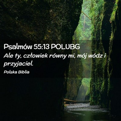 Picture 02 - Psalmów 55:13 POLUBG - Ale ty, człowiek równy mi, mój wódz i - Bible Verse Picture