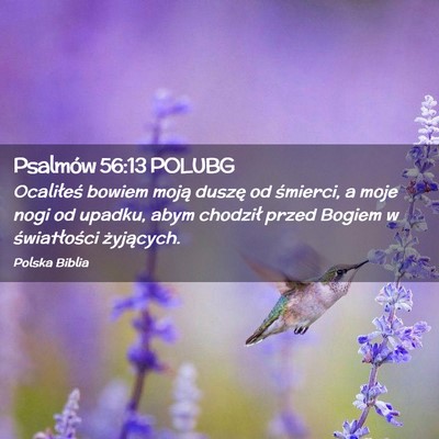 Picture 02 - Psalmów 56:13 POLUBG - Ocaliłeś bowiem moją duszę od śmierci, a - Bible Verse Picture