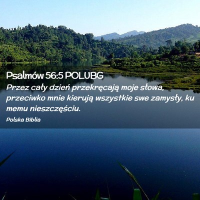 Picture 02 - Psalmów 56:5 POLUBG - Przez cały dzień przekręcają moje słowa, - Bible Verse Picture