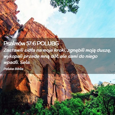 Picture 02 - Psalmów 57:6 POLUBG - Zastawili sidła na moje kroki, zgnębili moją - Bible Verse Picture