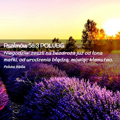 Picture 02 - Psalmów 58:3 POLUBG - Niegodziwi zeszli na bezdroża już od łona - Bible Verse Picture