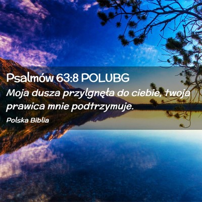 Picture 02 - Psalmów 63:8 POLUBG - Moja dusza przylgnęła do ciebie, twoja prawica - Bible Verse Picture