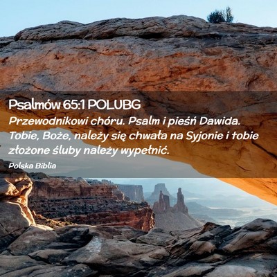 Picture 02 - Psalmów 65:1 POLUBG - Przewodnikowi chóru. Psalm i pieśń Dawida. - Bible Verse Picture