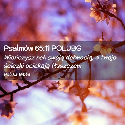 Picture 02 - Psalmów 65:11 POLUBG - Wieńczysz rok swoją dobrocią, a twoje - Bible Verse Picture