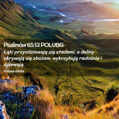 Picture 02 - Psalmów 65:13 POLUBG - Łąki przyodziewają się stadami, a doliny - Bible Verse Picture