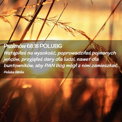 Picture 02 - Psalmów 68:18 POLUBG - Wstąpiłeś na wysokość, poprowadziłeś - Bible Verse Picture