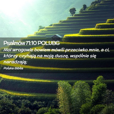Picture 02 - Psalmów 71:10 POLUBG - Moi wrogowie bowiem mówili przeciwko mnie, a ci, - Bible Verse Picture