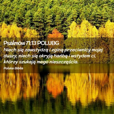 Picture 02 - Psalmów 71:13 POLUBG - Niech się zawstydzą i zginą przeciwnicy mojej - Bible Verse Picture