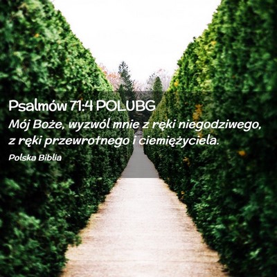 Picture 02 - Psalmów 71:4 POLUBG - Mój Boże, wyzwól mnie z ręki niegodziwego, z - Bible Verse Picture