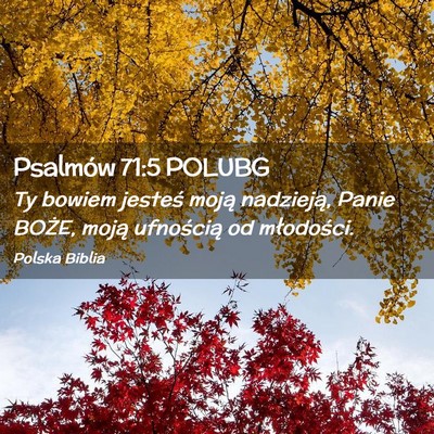 Picture 02 - Psalmów 71:5 POLUBG - Ty bowiem jesteś moją nadzieją, Panie BOŻE, - Bible Verse Picture