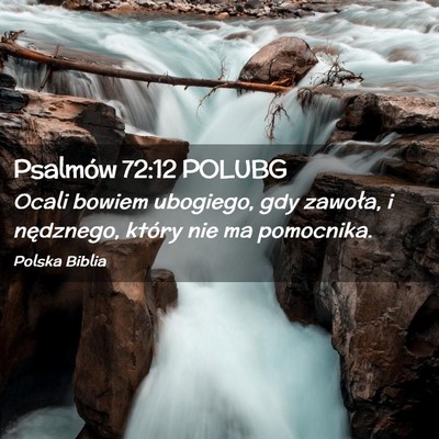 Picture 02 - Psalmów 72:12 POLUBG - Ocali bowiem ubogiego, gdy zawoła, i nędznego, - Bible Verse Picture