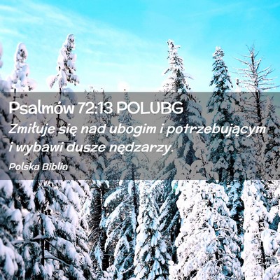 Picture 02 - Psalmów 72:13 POLUBG - Zmiłuje się nad ubogim i potrzebującym i - Bible Verse Picture