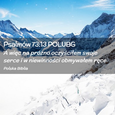 Picture 02 - Psalmów 73:13 POLUBG - A więc na próżno oczyściłem swoje serce i w - Bible Verse Picture