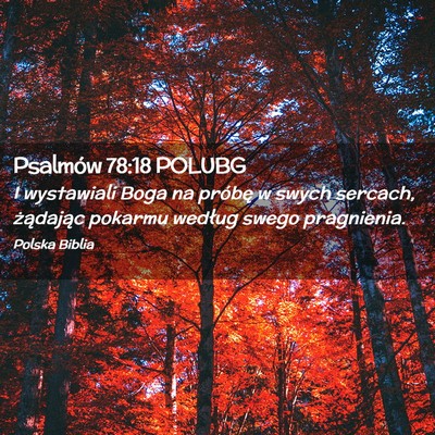 Picture 02 - Psalmów 78:18 POLUBG - I wystawiali Boga na próbę w swych sercach, - Bible Verse Picture