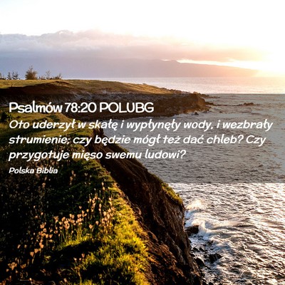 Picture 02 - Psalmów 78:20 POLUBG - Oto uderzył w skałę i wypłynęły wody, i - Bible Verse Picture