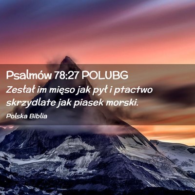 Picture 02 - Psalmów 78:27 POLUBG - Zesłał im mięso jak pył i ptactwo skrzydlate - Bible Verse Picture