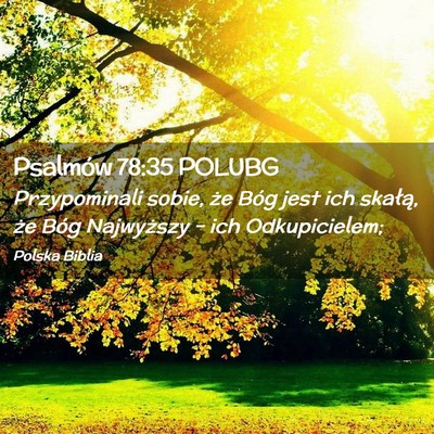 Picture 02 - Psalmów 78:35 POLUBG - Przypominali sobie, że Bóg jest ich skałą, - Bible Verse Picture