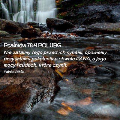 Picture 02 - Psalmów 78:4 POLUBG - Nie zataimy tego przed ich synami, opowiemy - Bible Verse Picture