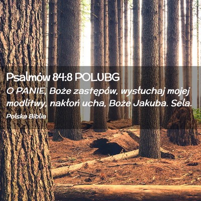 Picture 02 - Psalmów 84:8 POLUBG - O PANIE, Boże zastępów, wysłuchaj mojej - Bible Verse Picture