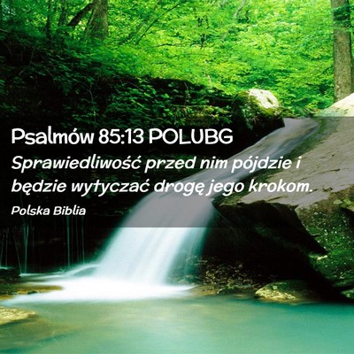Picture 02 - Psalmów 85:13 POLUBG - Sprawiedliwość przed nim pójdzie i będzie - Bible Verse Picture