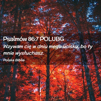 Picture 02 - Psalmów 86:7 POLUBG - Wzywam cię w dniu mego ucisku, bo ty mnie - Bible Verse Picture