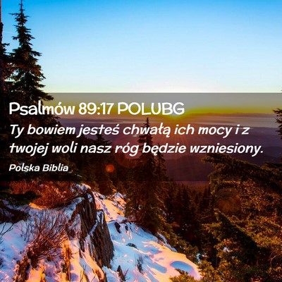 Picture 02 - Psalmów 89:17 POLUBG - Ty bowiem jesteś chwałą ich mocy i z twojej - Bible Verse Picture