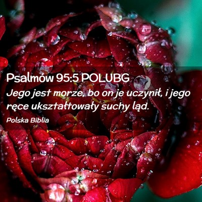 Picture 02 - Psalmów 95:5 POLUBG - Jego jest morze, bo on je uczynił, i jego ręce - Bible Verse Picture