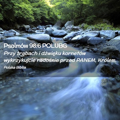 Picture 02 - Psalmów 98:6 POLUBG - Przy trąbach i dźwięku kornetów wykrzykujcie - Bible Verse Picture