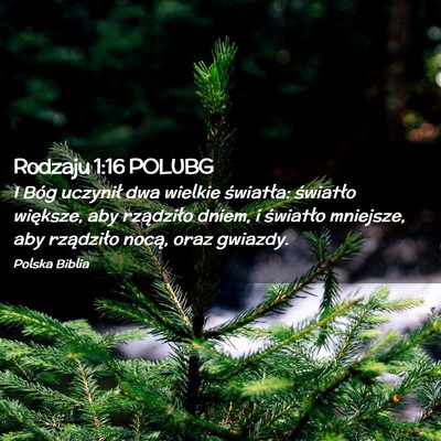 Picture 02 - Rodzaju 1:16 POLUBG - I Bóg uczynił dwa wielkie światła: światło - Bible Verse Picture
