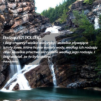 Picture 02 - Rodzaju 1:21 POLUBG - I Bóg stworzył wielkie wieloryby i wszelkie - Bible Verse Picture