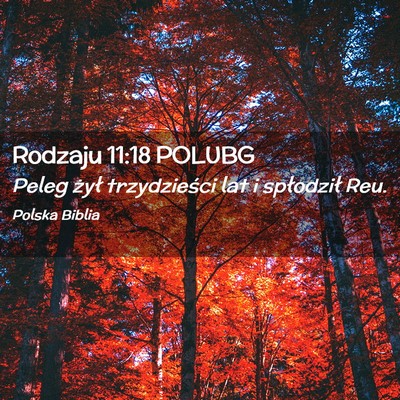 Picture 02 - Rodzaju 11:18 POLUBG - Peleg żył trzydzieści lat i spłodził - Bible Verse Picture
