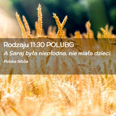 Picture 02 - Rodzaju 11:30 POLUBG - A Saraj była niepłodna, nie miała - Bible Verse Picture