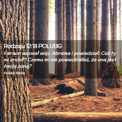 Picture 02 - Rodzaju 12:18 POLUBG - Faraon wezwał więc Abrama i powiedział: Coś - Bible Verse Picture