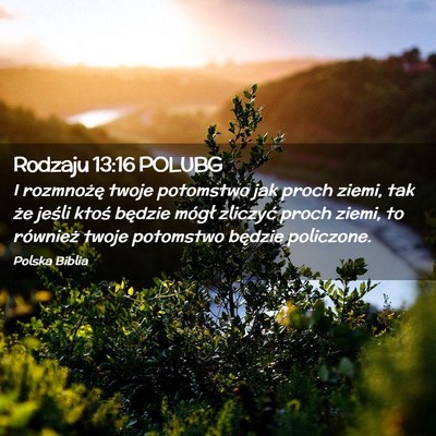 Picture 02 - Rodzaju 13:16 POLUBG - I rozmnożę twoje potomstwo jak proch ziemi, tak - Bible Verse Picture
