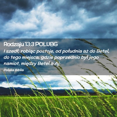 Picture 02 - Rodzaju 13:3 POLUBG - I szedł, robiąc postoje, od południa aż do - Bible Verse Picture