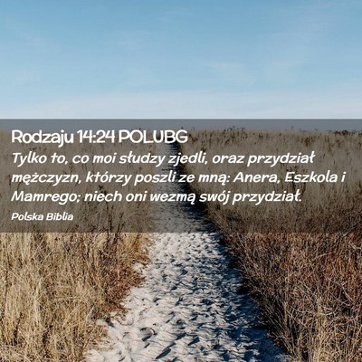 Picture 02 - Rodzaju 14:24 POLUBG - Tylko to, co moi słudzy zjedli, oraz przydział - Bible Verse Picture