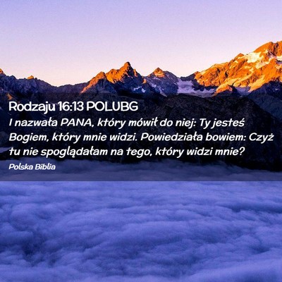 Picture 02 - Rodzaju 16:13 POLUBG - I nazwała PANA, który mówił do niej: Ty - Bible Verse Picture