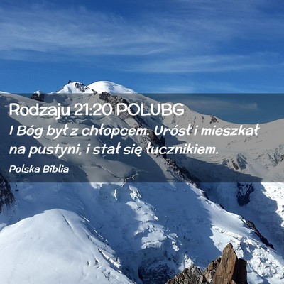 Picture 02 - Rodzaju 21:20 POLUBG - I Bóg był z chłopcem. Urósł i mieszkał na - Bible Verse Picture