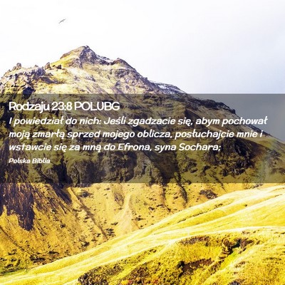 Picture 02 - Rodzaju 23:8 POLUBG - I powiedział do nich: Jeśli zgadzacie się, - Bible Verse Picture