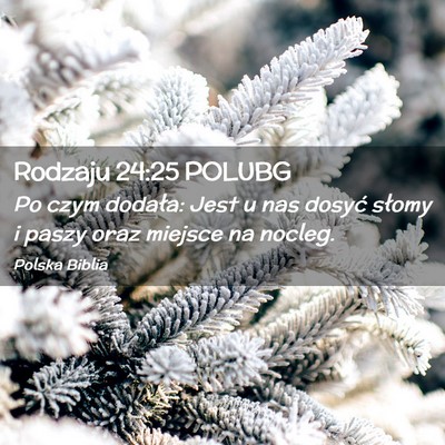 Picture 02 - Rodzaju 24:25 POLUBG - Po czym dodała: Jest u nas dosyć słomy i paszy - Bible Verse Picture