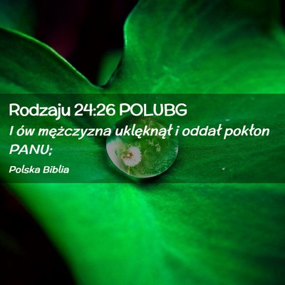 Picture 02 - Rodzaju 24:26 POLUBG - I ów mężczyzna uklęknął i oddał pokłon - Bible Verse Picture